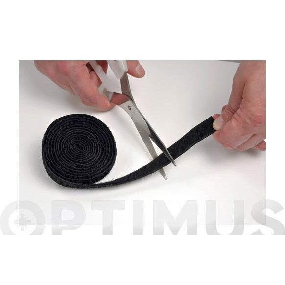 ORGANIZADOR CABLES VELCRO 20 MM 120 CM NEGRO