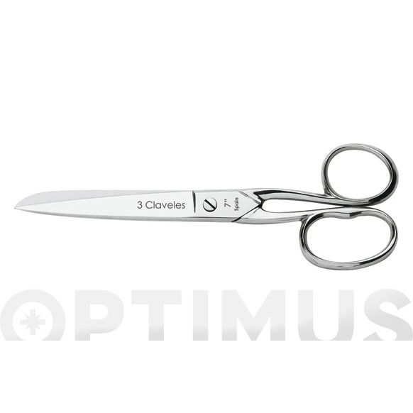 TIJERA MODISTA NIQUELADA 7" 17,5 CM 3 CLAVELES