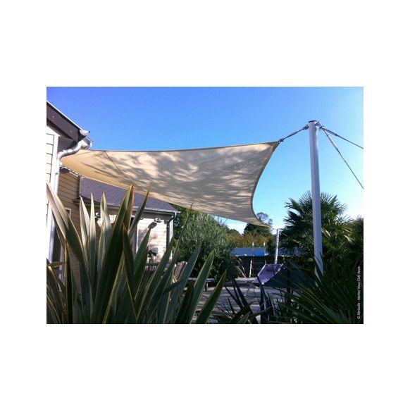 TOLDO VELA SOMBREO TRIANGULAR IMPERMEABLE 3,6 X 3,6 X 3,6 M CRUDO