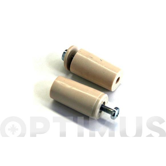 TOPE PERSIANA CON TUERCA 40 MM MARFIL  BL 2 UN. KYLATE 