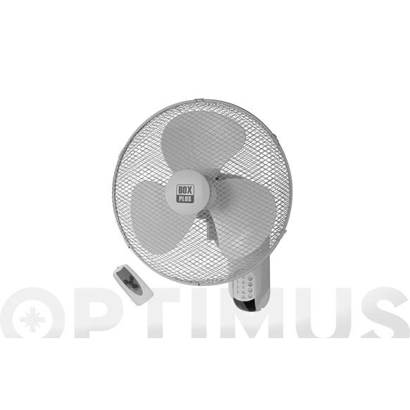 VENTILADOR DE PARED BLANCO 50 WT &Oslash; 40 CM  CON MANDO A DISTANCIA BOXPLUS