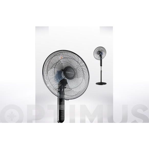 VENTILADOR DE PIE NEGRO CON BASE REDONDA 45W &Oslash; 40CM SONEDAS