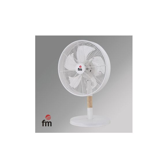 VENTILADOR SOBREMESA &Oslash; 30 CM 35 WT BLANCO / MADERA FM