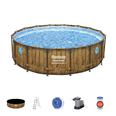 PISCINA DESMONTABLE REDONDA POWER STEEL VISTA 19480 EPURADORA CARTUCHO TIPO III &Oslash; 488 X 122 CM