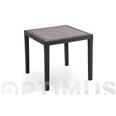 MESA DE RATAN CUADRADA APILABLE GRIS ANTRACITA KING -J-
