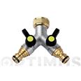 DERIVACION LATON EN "Y" 2 VIAS CON LLAVE DE PASO Y CONEXION RAPIDA ALTADEX .
