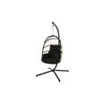 HAMACA COLGANTE RATAN PLEGABLE NEGRO