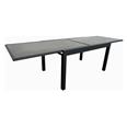 MESA ALUMINIO CRISTAL EXTENSIBLE GRIS 140-280 X 90 CM