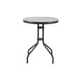 MESA ACERO CRISTAL GRIS &Oslash;60 CM