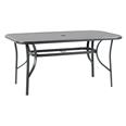 MESA RECTANGULAR ACERO CRISTAL 150 X 90 CM