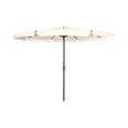 PARASOL ALUMINIO BEIGE CON FALDON 3,5 M TUBO 48 MM CON MANIVELA