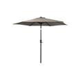 PARASOL ALUMINIO INCLINABLE TAUPE 2.5 M TUBO 38 MM CON MANIVELA