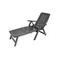 TUMBONA RESINA PLEGABLE CON RUEDAS ANTRACITA