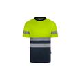CAMISETA AV MARINO / AMARILLO FLUOR CINTA SEGMENTADA TALLA XL