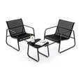 SILLON ACERO TEXTILENE 2 U + MESITA PALERMO