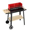 BARBACOA CARBON RECTANGULAR CON RUEDAS 83X43X86CM