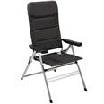 SILLA CAMPING PLEGABLE POSICIONES NEGRA 63,5X120CM