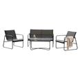 CONJUNTO CAFE ACERO TEXTILENE NEGRO