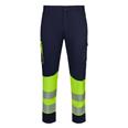 PANTALON ALTA VISIBILIDAD STRETCH CINTA SEGMENTADA NAVY/AMARILLO TALLA L