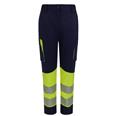 PANTALON ALTA VISIBILIDAD STRETCH CINTA SEGMENTADA NAVY/AMARILLO TALLA L MUJER