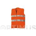 CHALECO B&Aacute;SICO 100% POLI&Eacute;STER CON BANDAS REFLECTANTES Y CIERRE VELCRO NARANJA FLUOR TALLA XL