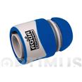 ENLACE RAPIDO PARA MANGUERA HELICOIDAL 10 MM. STOP BICOMPONENTE: ACETAL (POM) Y  CAUCHO ALTADEX