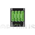 CARGADOR DE PILAS USB PARA 4 PILAS AA Y AAA INCLUYE 4 PILAS AA 2700MAH RECYKO
