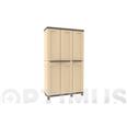 ARMARIO RESINA SAHARA CON 3 PUERTAS COLOR ARENA (181CM*102CM*39CM) JOBGAR