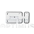 CERROJO PASADOR BASE PLASTICO MOD.383 54 X 36 MM ACERO BLANCO AMIG