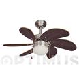 VENTILADOR DE TECHO MADERA WENGUE MODELO ARAL EDM CON 6 ASPAS & LUZ 50W &Oslash; 76CM 