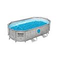 PISCINA POWER STEEL SWIM OVAL PARED DE PIEDRA DEPURADORA CARTUCHO DE 2006 L/H 427 X 250 X 100 CM