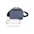 BOLSA PORTA ALIMENTOS ON THE GO AZUL + CONTENEDOR VIDRIO 0,840 ML