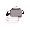 BOLSA PORTA ALIMENTOS ON THE GO GRIS + CONTENEDOR VIDRIO 0,840 ML