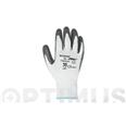 GUANTE "ECO-NIT" DE POLIESTER BLANCO RECUBIERTO DE NITRILO GRIS EN PALMA EMBOLSADO  B113131/6  JUBA