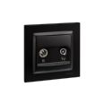 BASE ANTENA 2 TOMAS EMPOTRAR FINAL NEGRO SERIE 10