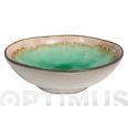 BOL MINI STONEWARE BICOLOR IRREGULAR 12X3,5 CM VERDE PENGO