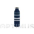 BOTELLA TERMO INOX DECORADA 600 ML. RAYAS AZUL PENGO