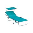 CAMA CON PARASOL POSICIONES  FIBRELINE AZUL
