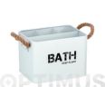 CESTA DE BA&Ntilde;O CON COMPARTIMENTOS BLANCO (19CM*12.5CM*13CM)