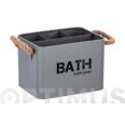 CESTA DE BA&Ntilde;O CON COMPARTIMENTOS GRIS (19CM*12,5CM*13CM)