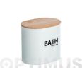 CESTA DE BA&Ntilde;O CON TAPA BLANCO (14,5CM*13,5CM*10,5CM)
