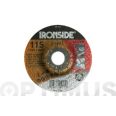 DISCO ABRASIVO DESBASTE ACERO - INOX. DE 125 X 6 X 22 MM IRONSIDE