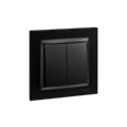 INTERRUPTOR CONMUTADOR DOBLE NEGRO SERIE 10