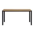 MESA ALUMINIO POLYWOOD NEGRA/MADERA 150 X 90 CM
