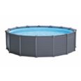 PISCINA REDONDA GRAPHITE GRAY PANEL  &Oslash; 478 X 124 CM CON BOMBA ARENA