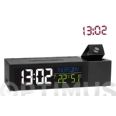 RELOJ PROYECTOR CON TERM&Oacute;METRO NEGRO