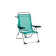 SILLA PLAYA CON ASA MULTIPOSICION PATA TRASERA PLEGABLE ALUMINIO FIBRELINE AZUL