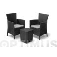 SILLON RATAN RESINA 2 U+MESITA IOWA BALCONY GRAFITO