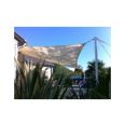 TOLDO VELA SOMBREO TRIANGULAR IMPERMEABLE 3,6 X 3,6 X 3,6 M CRUDO